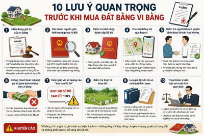 10 lưu ý quan trọng trước khi mua đất bằng vi bằng